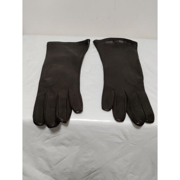 Neiman Marcus Brown Leather Gloves Silk Lined Luxury Vintage Equestrian Womens 7 - Picture 5 of 10